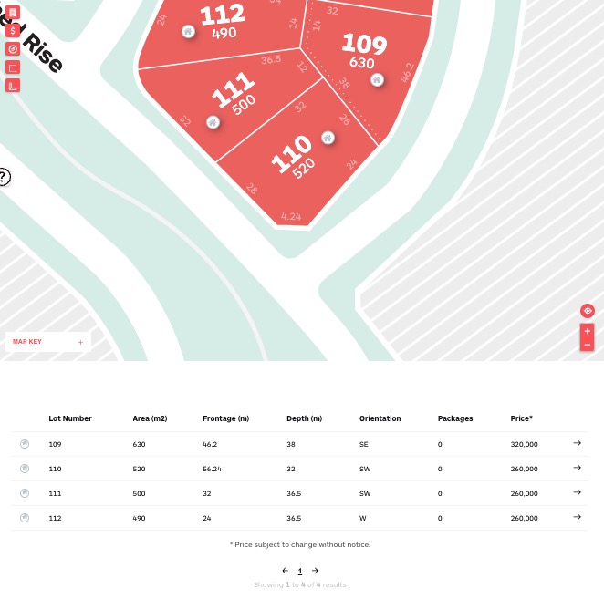 Searching screenshot, Map and Table.